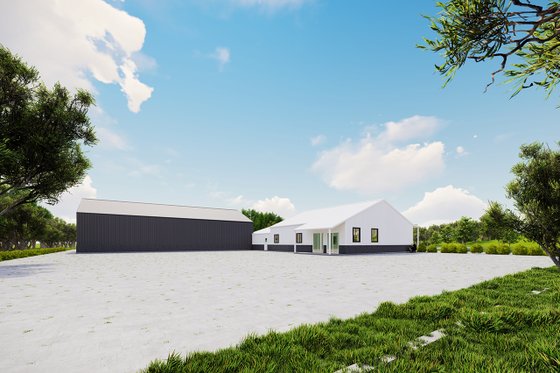 Exterior - Other Elevation 4 for Barndominium House Plan #1107-11 - 3 bed, 3 bath