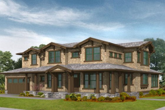 Exterior - Front Elevation 3 for Craftsman House Plan #132-155 - 3 bed, 2.5 bath