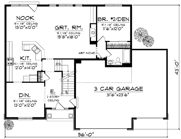Traditional Floor Plan - Main Floor Plan #70-842