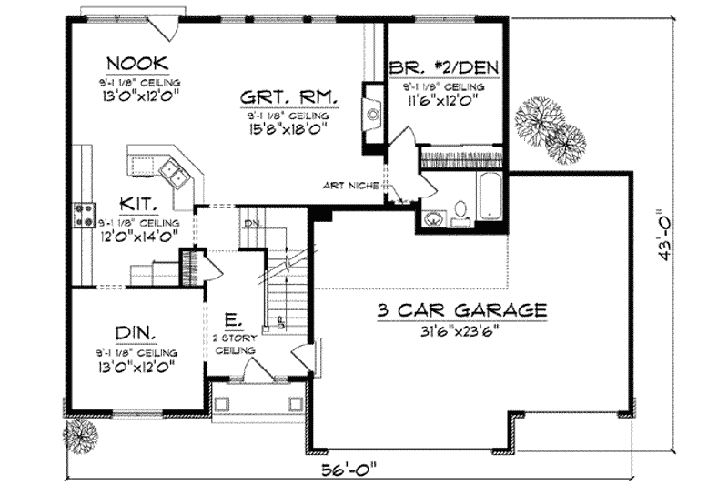 Dream House Plan - Floor Plan - Main Floor for Traditional House Plan #70-842 - 4 bed, 3 bath