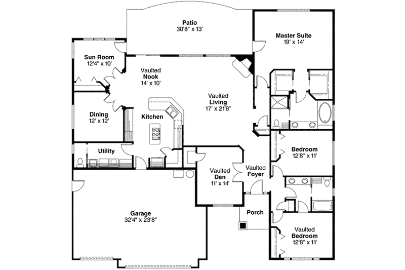 Home Plan - Floor Plan - Main Floor House Plan #124-477 - 3 bed, 2.5 bath