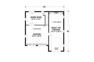 Floor Plan - Main Floor for Craftsman House Plan #56-611 - 1 bed, 1 bath