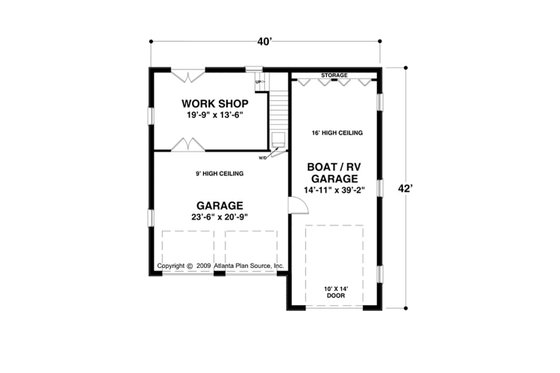 Floor Plan - Main Floor for Craftsman House Plan #56-611 - 1 bed, 1 bath