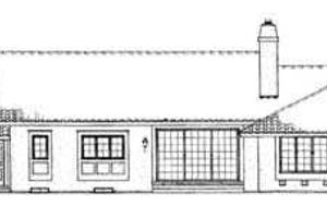 Exterior - Rear Elevation for Mediterranean House Plan #72-121 - 3 bed, 2 bath