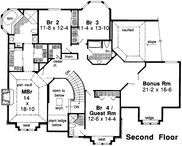 European Floor Plan - Upper Floor Plan #312-143