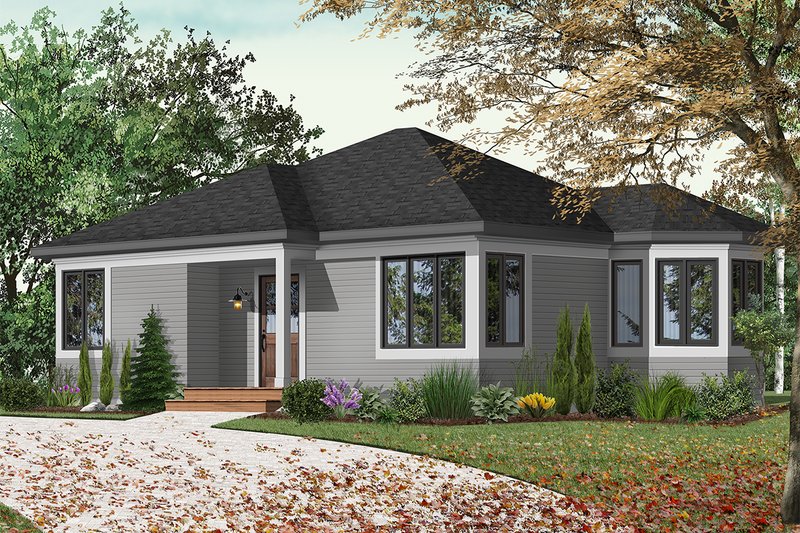House Design - Exterior - Front Elevation 3 for Cottage House Plan #23-166 - 2 bed, 1 bath
