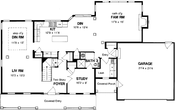 Country Floor Plan - Main Floor Plan #316-106