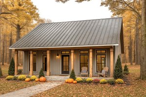 Cottage Exterior - Front Elevation Plan #44-302