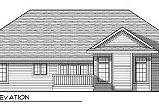 Exterior - Rear Elevation for Mediterranean House Plan #70-869 - 3 bed, 2 bath