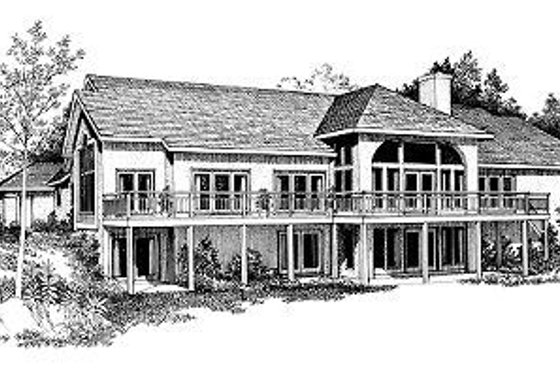 Exterior - Rear Elevation for Modern House Plan #72-192 - 3 bed, 4 bath