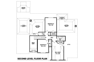 Floor Plan - Upper Floor for European House Plan #81-1120 - 4 bed, 3.5 bath