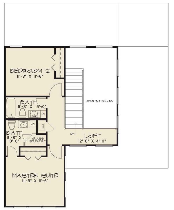 Contemporary Floor Plan - Upper Floor Plan #17-2600