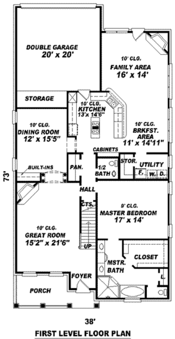 Colonial Floor Plan - Main Floor Plan #81-1058