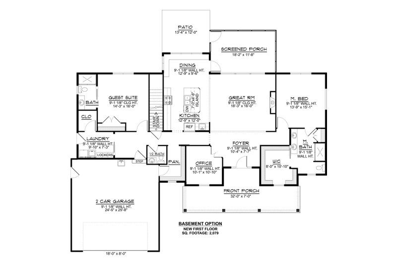 House Design - Floor Plan - Main Floor 1 for Ranch House Plan #1064-339 - 2 bed, 2.5 bath