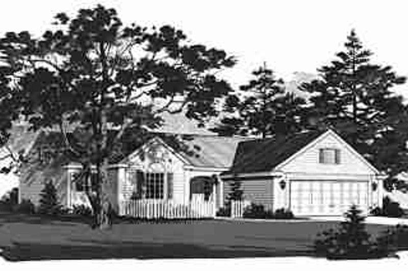 House Blueprint - Ranch Exterior - Front Elevation Plan #72-303