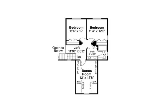 Floor Plan - Upper Floor for Traditional House Plan #124-1126 - 3 bed, 2.5 bath