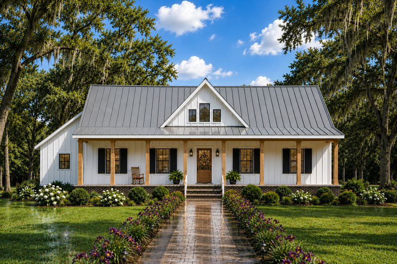 House Blueprint - Exterior - Front Elevation 5 for Farmhouse House Plan #44-320 - 4 bed, 3 bath