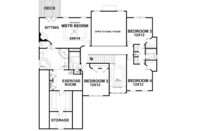 Dream House Plan - Floor Plan - Upper Floor for European House Plan #56-212 - 5 bed, 4 bath