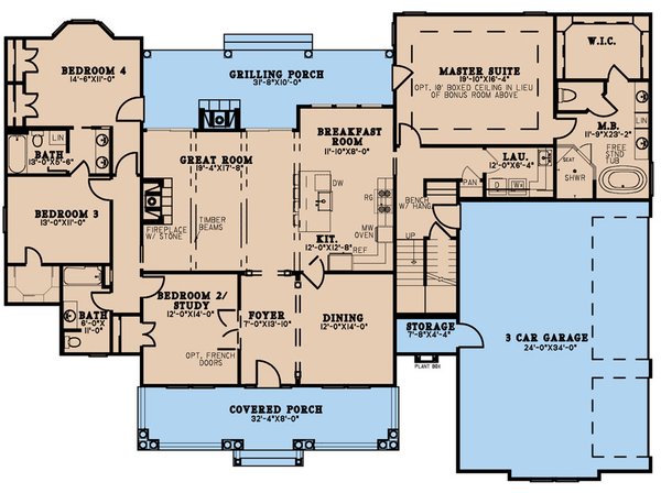House Blueprint - Farmhouse Floor Plan - Main Floor Plan #923-269
