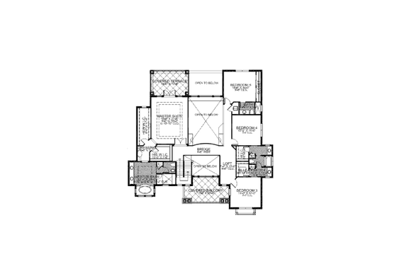 Floor Plan - Upper Floor for Mediterranean House Plan #420-244 - 6 bed, 4 bath