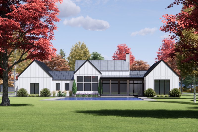 Architectural House Design - Exterior - Rear Elevation for Modern House Plan #1096-95 - 3 bed, 2 bath