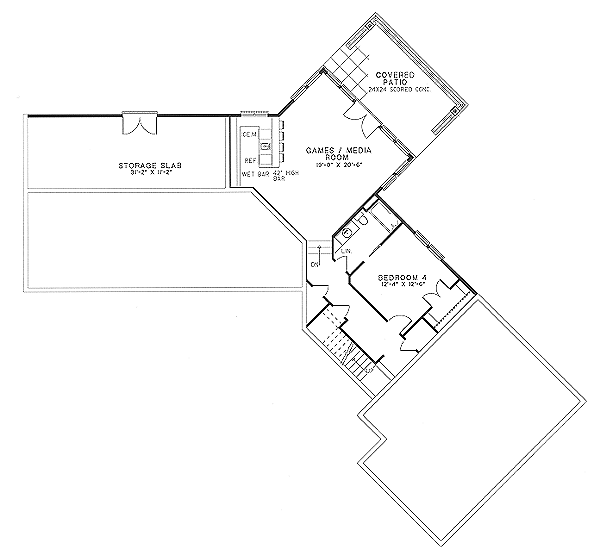 House Plan Design - Southern Floor Plan - Lower Floor Plan #17-159