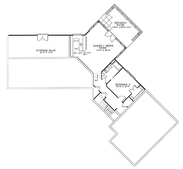 Dream House Plan - Southern Floor Plan - Lower Floor Plan #17-159