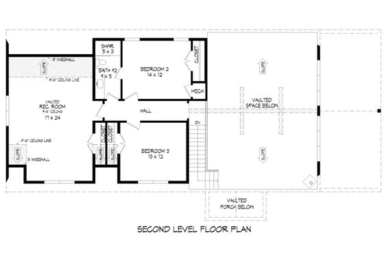 Floor Plan - Upper Floor for Farmhouse House Plan #932-704 - 3 bed, 2.5 bath