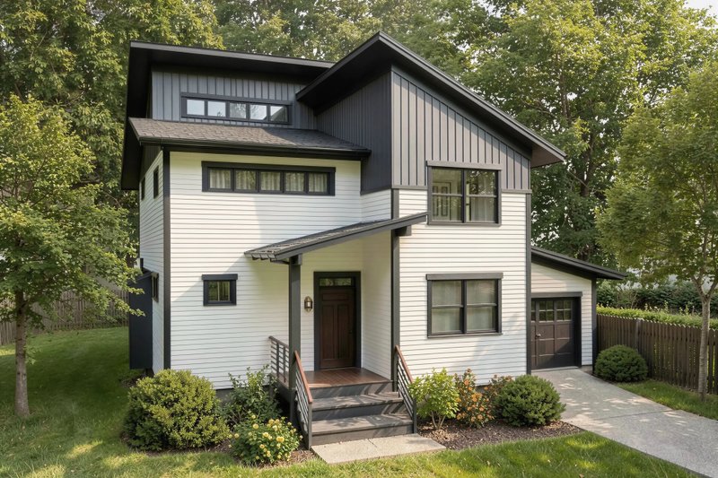 House Blueprint - Exterior - Front Elevation 3 for Modern House Plan #79-378 - 3 bed, 2.5 bath