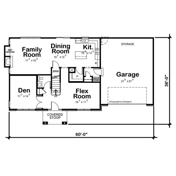 Architectural House Design - Floor Plan - Main Floor for Traditional House Plan #20-1797 - 4 bed, 4 bath