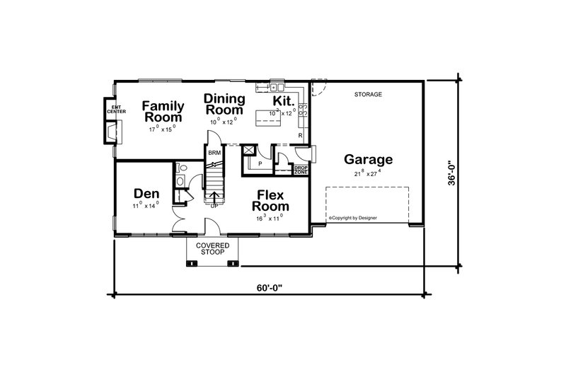 Architectural House Design - Floor Plan - Main Floor for Traditional House Plan #20-1797 - 4 bed, 4 bath