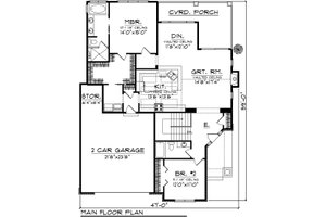 Craftsman style house plan, main level floor plan