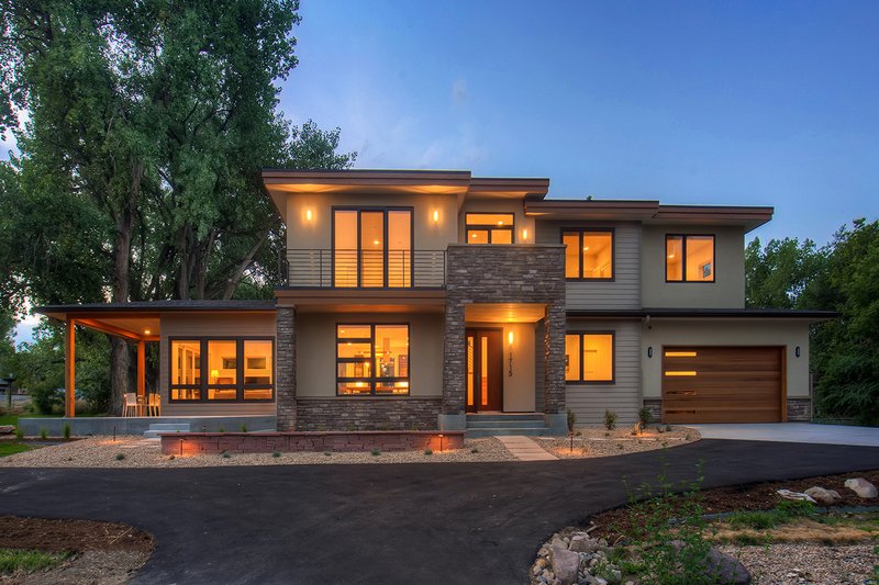 Architectural House Design - Exterior - Front Elevation 6 for Contemporary House Plan #1042-19 - 4 bed, 3.5 bath