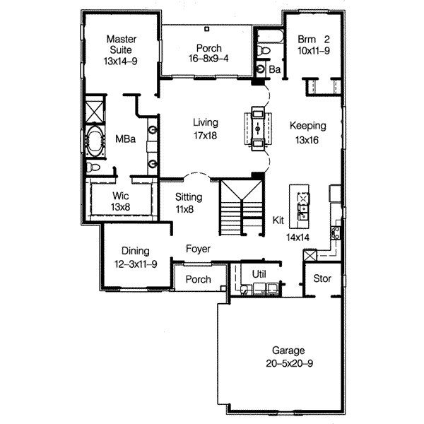 House Plan Design - European Floor Plan - Main Floor Plan #15-273
