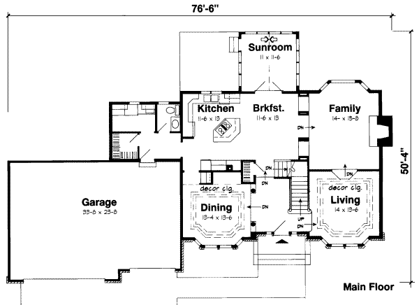 Traditional Floor Plan - Main Floor Plan #312-388