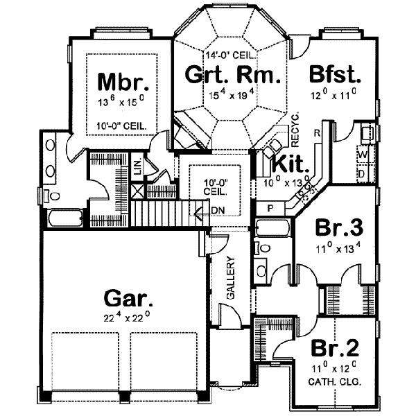 Dream House Plan - European Floor Plan - Main Floor Plan #20-1401