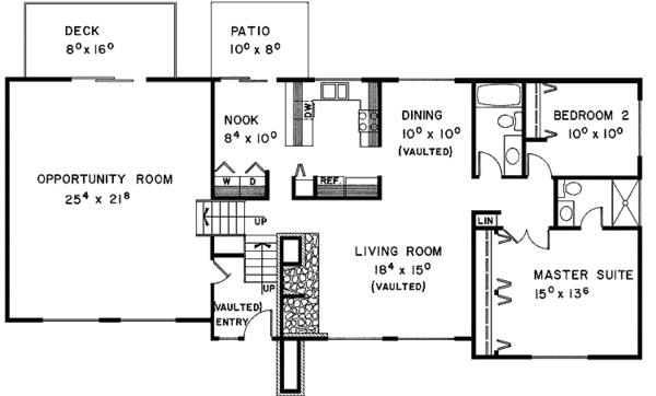 Architectural House Design - Ranch Floor Plan - Main Floor Plan #60-881
