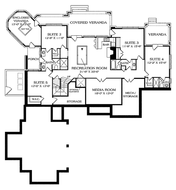 House Plan Design - Craftsman Floor Plan - Lower Floor Plan #453-470