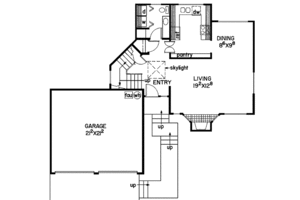 Floor Plan - Main Floor for Contemporary House Plan #60-865 - 2 bed, 2.5 bath