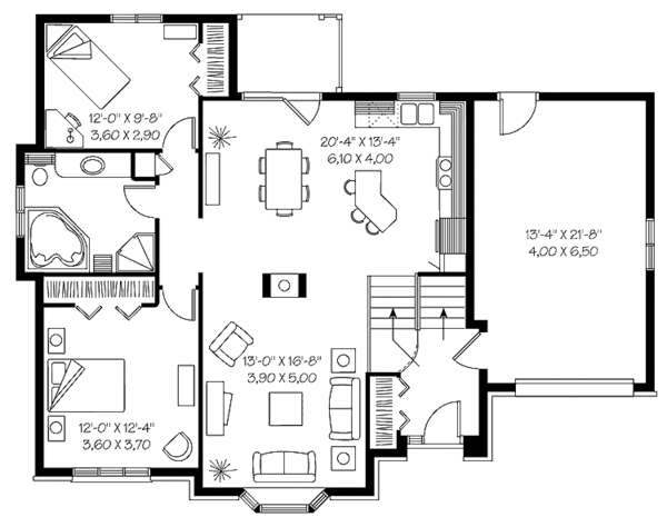 House Plan Design - Craftsman Floor Plan - Main Floor Plan #23-2340