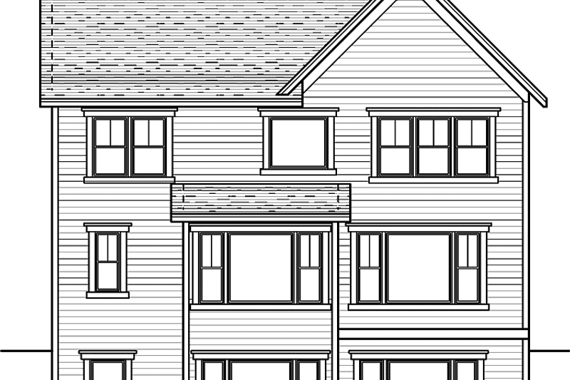 Home Plan - Exterior - Rear Elevation for European House Plan #51-623 - 3 bed, 2.5 bath
