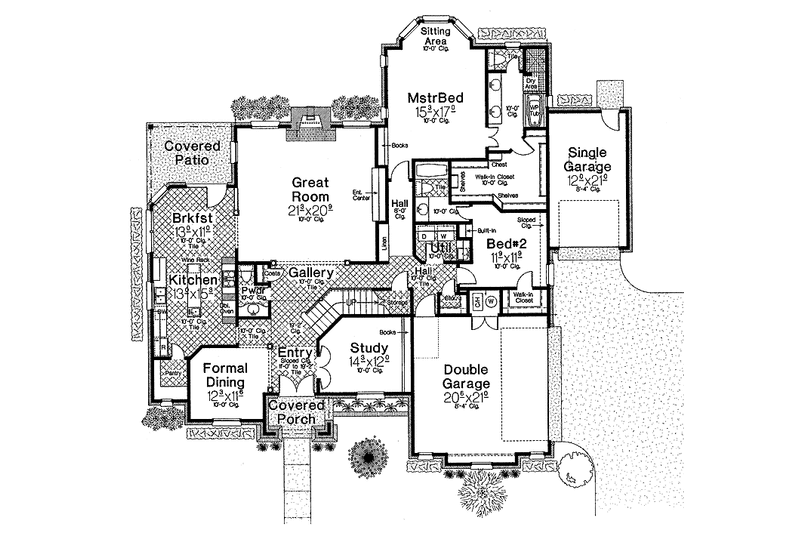 Dream House Plan - Floor Plan - Main Floor for European House Plan #310-1190 - 5 bed, 4.5 bath