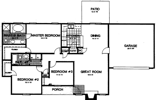 House Design - Country Floor Plan - Main Floor Plan #30-317