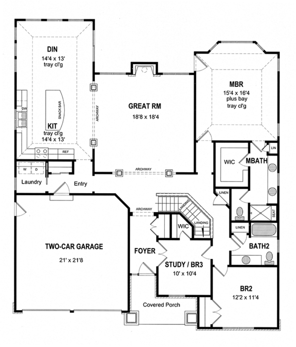 Home Plan - Craftsman Floor Plan - Main Floor Plan #316-281