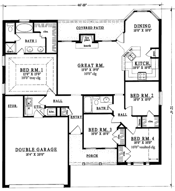Architectural House Design - Country Floor Plan - Main Floor Plan #42-663