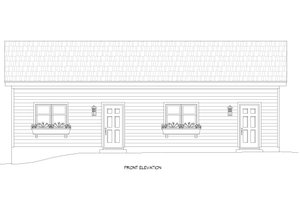 Exterior - Front Elevation 3 for Southern House Plan #932-865, 1 bath