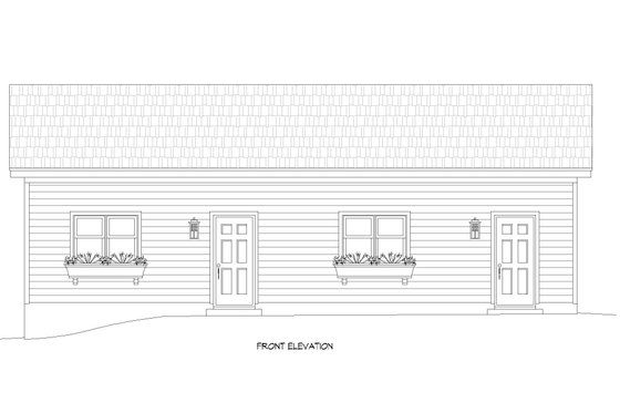 Exterior - Front Elevation 3 for Southern House Plan #932-865, 1 bath