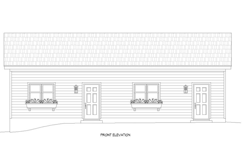 Architectural House Design - Exterior - Front Elevation 3 for Southern House Plan #932-865, 1 bath