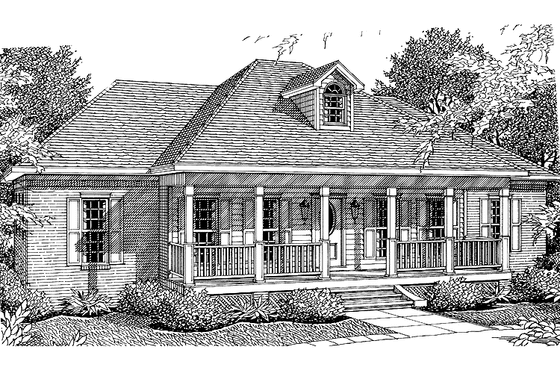 Exterior - Front Elevation 6 for Country House Plan #44-200 - 3 bed, 3 bath