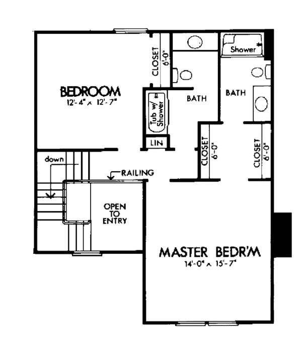 House Plan Design - Country Floor Plan - Upper Floor Plan #320-1010